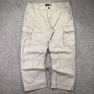 Y2K Ocean Pacific Baggy Cargo Pants Beige Size 38X30 Classic Skater Essentials